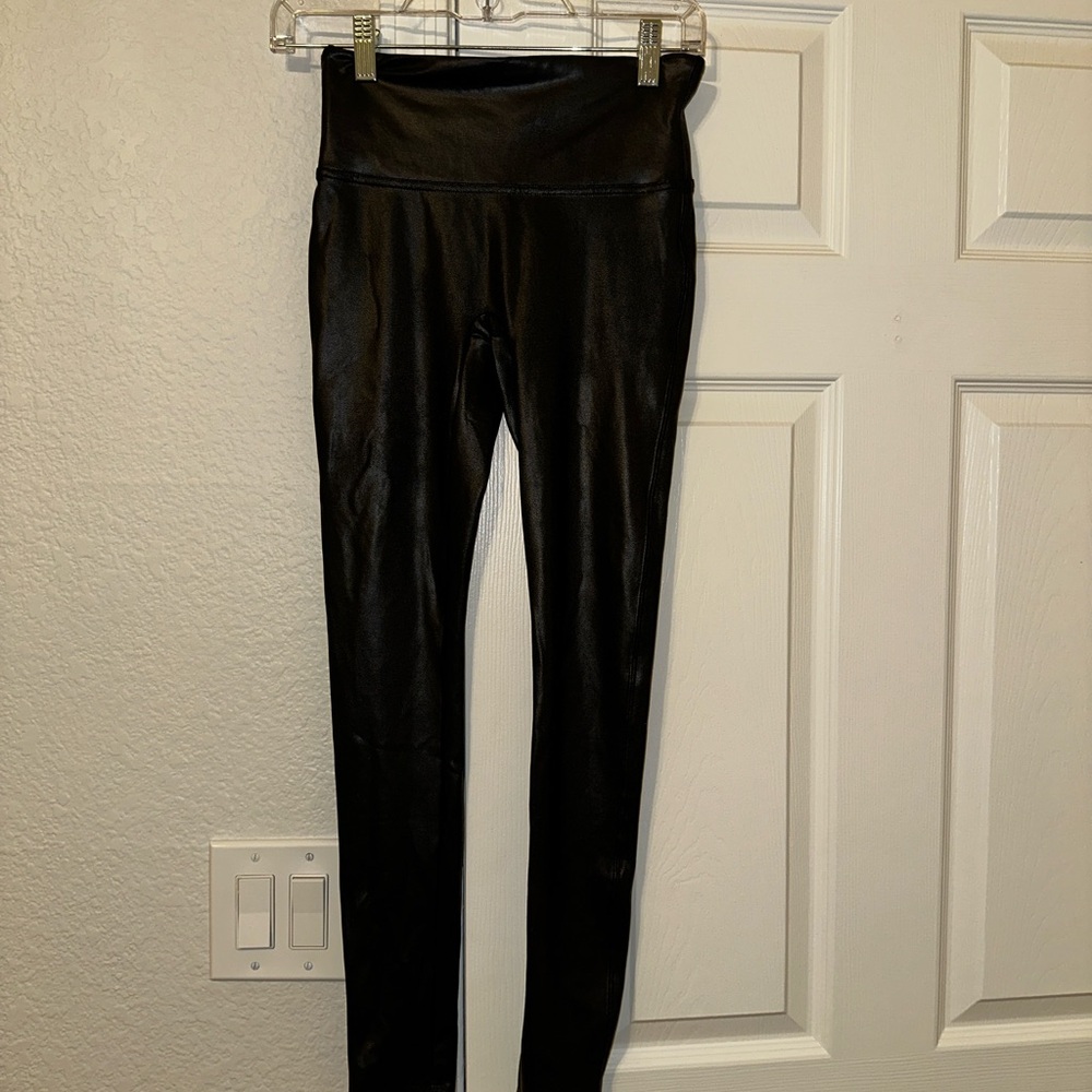 SPANX Black Faux Leather Leggings